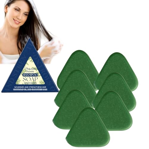 Nature Triangle Shampoo Bar-Stärkt und glättigt Haar, hilft Öl zu kontrollieren und trockene juckende Kopfhaut zu beruhigen, sanfte Reinigungs- und Nährpflegeseifen für Frauen und Männer (7) von BRVLY
