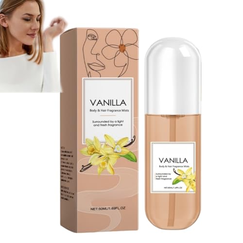 Vanille Parfüm Spray für Haar & Körper,Frauen Körper Sprays-Langlebige Licht Duft Nebel, Fruchtige Langlebige Duft Parfüm für Männer & Frauen,Für tägliche Tragung oder Geschenke (1) von BRVLY