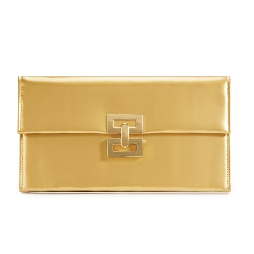 BRYCTSISEN Metallic Abend Clutch Handtasche Geldbörse Lackleder Schultertasche für Frauen PU Abend Geldbörse Handtasche, Metallic-Gold-PU von BRYCTSISEN