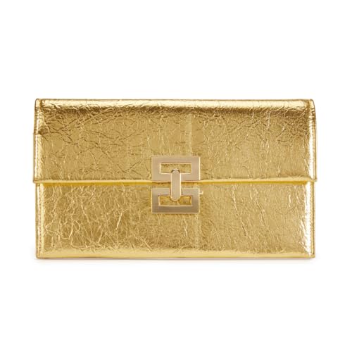BRYCTSISEN Metallic Abend Clutch Handtasche Geldbörse Lackleder Schultertasche für Frauen PU Abend Geldbörse Handtasche, Vergoldetes Gold-PU von BRYCTSISEN