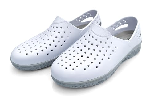 BRush MEDI Steps® Clogs Eva Unisex Damen Herren Schuhe für Ärzte, Krankenschwestern, Krankenpfleger oder Pflegekräfte (weiß, EU Schuhgrößensystem, Erwachsene, Numerisch (von/bis), M, 43, 44) von BRush