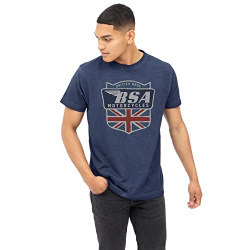 BSA Herren British Made T-Shirt, Vintage Navy Blue, M von BSA