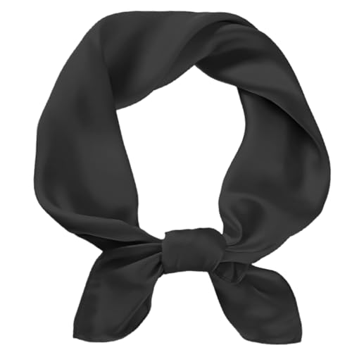 BSBUY Bandana Herren Damen Premium Halstuch Kopftuch Unisex Tuch Bindetuch Bandana Taschentuch Quadratischer Halstuch Elegante Schal Tuch Vielseitiges Kopftuch in Einfarbig Unicolor (Schwarz,70x70cm) von BSBUY