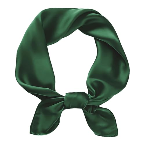 BSBUY Bandana Herren Damen Premium Halstuch Kopftuch Unisex Tuch Bindetuch Bandana Taschentuch Quadratischer Halstuch Elegante Schal Tuch Vielseitiges Kopftuch in Einfarbig Unicolor (Dunkelgrün,70x70) von BSBUY
