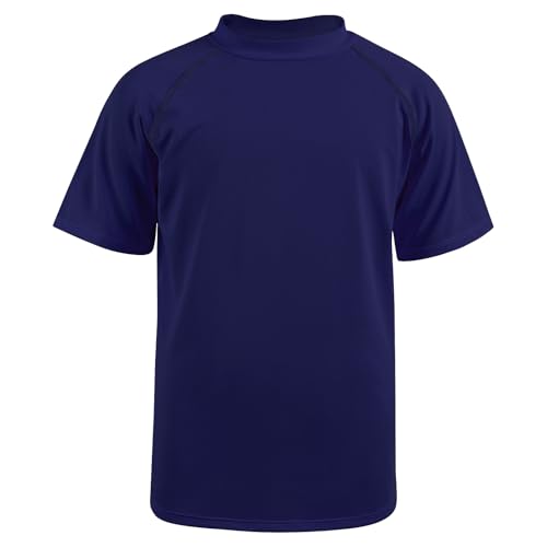 BSBUY Kinder UPF50+ Schutz Rashguard Jungen Blauer Schwimmshirt mit Stehkragen UV Shirt Unisex Beach Badeshirt Wassersport Top Schnelltrocknend Atmungsaktiv Tshirt Schwimmanzug Surfen (Marineblau,150) BSBUY Kinder UPF50+ Schutz Rashguard Jungen Blauer Schwimmshirt mit Stehkragen UV Shirt Unisex Beach Badeshirt Wassersport Top Schnelltrocknend Atmungsaktiv Tshirt Schwimmanzug Surfen (Marineblau,150) von BSBUY