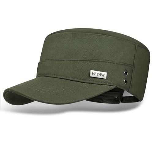 BSBUY Military Style Hut Unisex Freizeit Army Cap Herren Damen 100% Baumwolle Einstellbare Kappe Sommer mit Schirm Plain Flat Cadet Baseball Cap Armee Hut Retro Painter Sailor für Outdoor (Armeegrün) BSBUY Military Style Hut Unisex Freizeit Army Cap Herren Damen 100% Baumwolle Einstellbare Kappe Sommer mit Schirm Plain Flat Cadet Baseball Cap Armee Hut Retro Painter Sailor für Outdoor (Armeegrün) von BSBUY