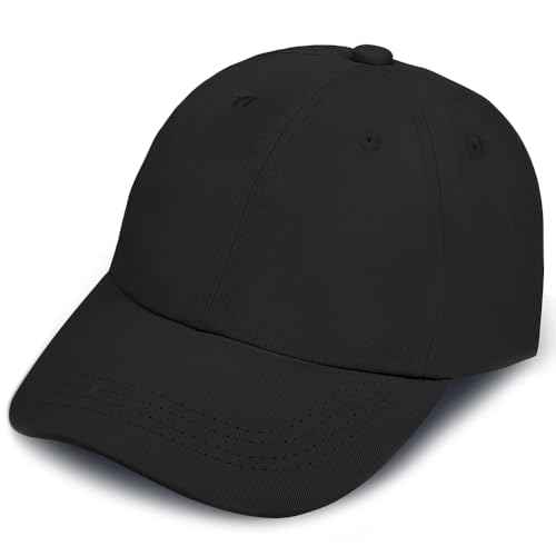 BSBUY Unisex Kinder Basecap Freizeit Baseball Cap Hut Mädchen Einstellbare Kappe Sommer Mütze Sonnenschutz Jungen Sonnenhüte Baseballkappe Hüte Kinder Schirmmütze für Outdoor Running Reisen (Schwarz) von BSBUY