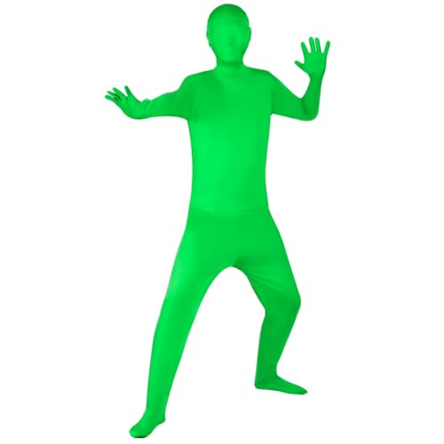 BSBUY Unsichtbarer Ganzkörperanzug Unisex Bodysuit Herren Erwachsene Jumpsuit Ganzkörper Bodysuit Overall Kostüm Einteiler Body für Filmaufnahmen Zaubertricks Halloween Karneval Karneval (Grün,190cm) von BSBUY