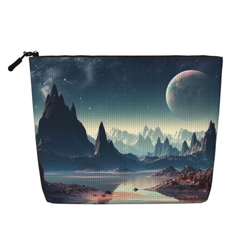 BSCKKDMN Alien Planet Make-up-Tasche für Damen, wasserdicht, Leinen, Reise-Kosmetiktasche, leichter Reißverschluss, Reise-Kulturbeutel, Organizer, Make-up-Pinsel, Aufbewahrungstasche BSCKKDMN Alien Planet Make-up-Tasche für Damen, wasserdicht, Leinen, Reise-Kosmetiktasche, leichter Reißverschluss, Reise-Kulturbeutel, Organizer, Make-up-Pinsel, Aufbewahrungstasche von BSCKKDMN