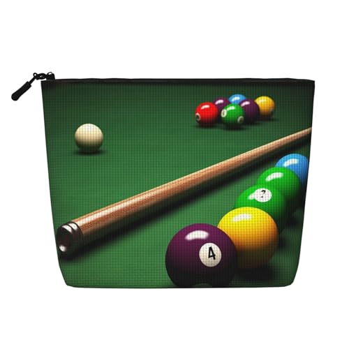 BSCKKDMN Billard-Make-up-Tasche für Damen, wasserdicht, Leinen, Reise-Kosmetiktasche, leichter Reißverschluss, Reise-Kulturbeutel, Organizer, Make-up-Pinsel, Aufbewahrungstasche von BSCKKDMN
