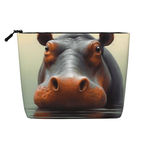 BSCKKDMN Hippo Make-up-Tasche für Damen, wasserdicht, Leinen, Reise-Kosmetiktasche, leichter Reißverschluss, Reise-Kulturbeutel, Organizer, Make-up-Pinsel, Aufbewahrungstasche BSCKKDMN Hippo Make-up-Tasche für Damen, wasserdicht, Leinen, Reise-Kosmetiktasche, leichter Reißverschluss, Reise-Kulturbeutel, Organizer, Make-up-Pinsel, Aufbewahrungstasche von BSCKKDMN