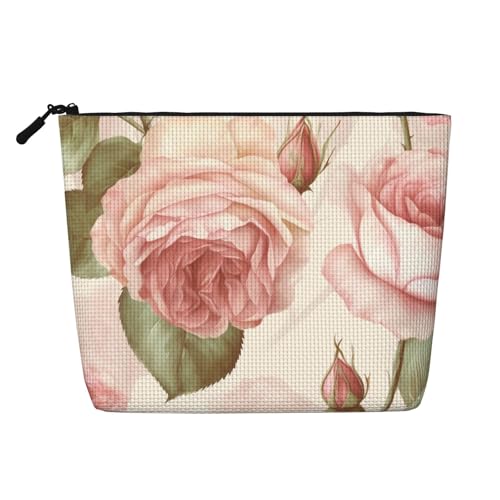 BSCKKDMN Kosmetiktasche für Damen, wasserdicht, Leinen, leicht, Reißverschluss, Reise-Kulturbeutel, Organizer, Make-up-Pinsel, Aufbewahrungstasche von BSCKKDMN