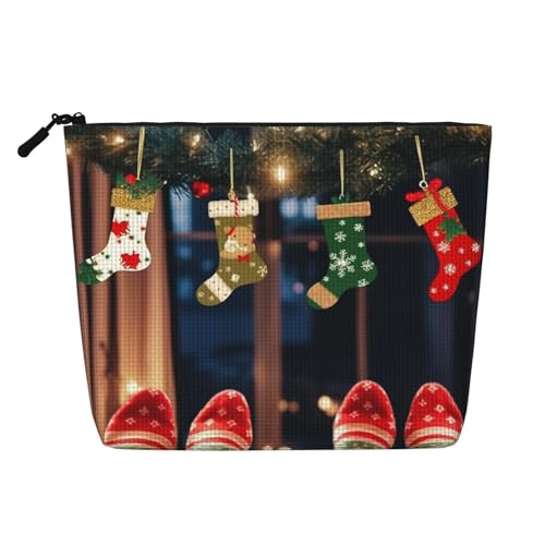 BSCKKDMN Kosmetiktasche für Weihnachtssocken, Weihnachtsfeier, wasserdicht, Leinen, Reise-Kosmetiktasche, leichter Reißverschluss, Reise-Kulturbeutel, Organizer, Make-up-Pinsel, Aufbewahrungstasche BSCKKDMN Kosmetiktasche für Weihnachtssocken, Weihnachtsfeier, wasserdicht, Leinen, Reise-Kosmetiktasche, leichter Reißverschluss, Reise-Kulturbeutel, Organizer, Make-up-Pinsel, Aufbewahrungstasche von BSCKKDMN
