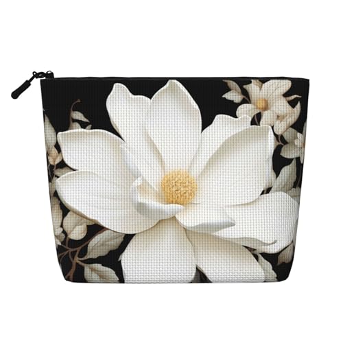 BSCKKDMN Kosmetiktasche mit Blumenmuster, wasserdicht, Leinen, leicht, Reißverschluss, Reise-Kulturbeutel, Organizer, Make-up-Pinsel, Aufbewahrungstasche BSCKKDMN Kosmetiktasche mit Blumenmuster, wasserdicht, Leinen, leicht, Reißverschluss, Reise-Kulturbeutel, Organizer, Make-up-Pinsel, Aufbewahrungstasche von BSCKKDMN