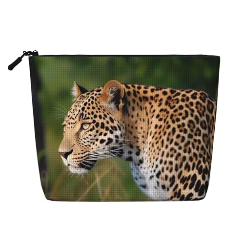 BSCKKDMN Kosmetiktasche mit afrikanischem Leopardenmuster, wasserdicht, Leinen, leicht, Reißverschluss, Reise-Kulturbeutel, Organizer, Make-up-Pinsel, Aufbewahrungstasche BSCKKDMN Kosmetiktasche mit afrikanischem Leopardenmuster, wasserdicht, Leinen, leicht, Reißverschluss, Reise-Kulturbeutel, Organizer, Make-up-Pinsel, Aufbewahrungstasche von BSCKKDMN