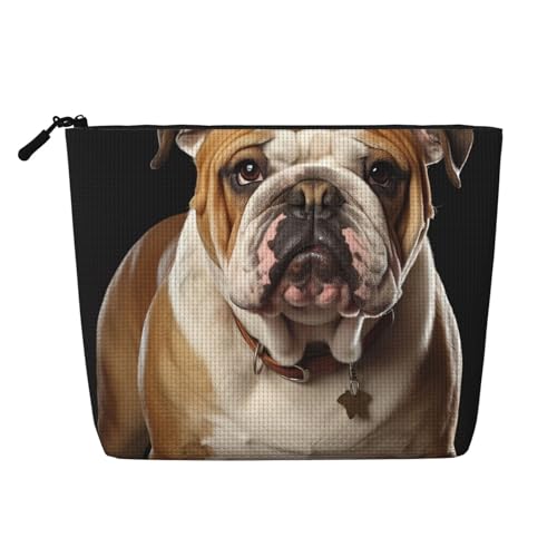 BSCKKDMN Kosmetiktasche mit englischer Bulldogge, wasserdicht, Leinen, leicht, Reißverschluss, Reise-Kulturbeutel, Organizer, Make-up-Pinsel, Aufbewahrungstasche BSCKKDMN Kosmetiktasche mit englischer Bulldogge, wasserdicht, Leinen, leicht, Reißverschluss, Reise-Kulturbeutel, Organizer, Make-up-Pinsel, Aufbewahrungstasche von BSCKKDMN