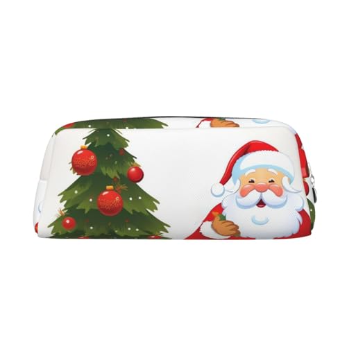BSCKKDMN Leder-Federmäppchen, niedliches Federmäppchen mit Reißverschluss, multifunktional, Reise-Make-up-Kosmetiktasche, Weihnachtsmann, Weihnachtsbaum, Weihnachten, Schlüsseltasche für Damen, Herren BSCKKDMN Leder-Federmäppchen, niedliches Federmäppchen mit Reißverschluss, multifunktional, Reise-Make-up-Kosmetiktasche, Weihnachtsmann, Weihnachtsbaum, Weihnachten, Schlüsseltasche für Damen, Herren von BSCKKDMN