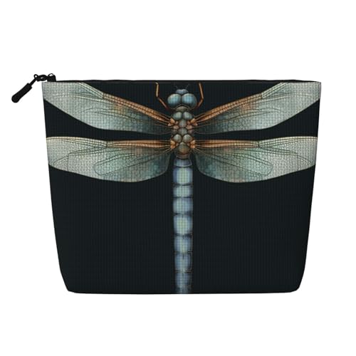 BSCKKDMN Libellen-Make-up-Tasche für Damen, wasserdicht, Leinen, Reise-Kosmetiktasche, leichter Reißverschluss, Reise-Kulturbeutel, Organizer, Make-up-Pinsel, Aufbewahrungstasche BSCKKDMN Libellen-Make-up-Tasche für Damen, wasserdicht, Leinen, Reise-Kosmetiktasche, leichter Reißverschluss, Reise-Kulturbeutel, Organizer, Make-up-Pinsel, Aufbewahrungstasche von BSCKKDMN