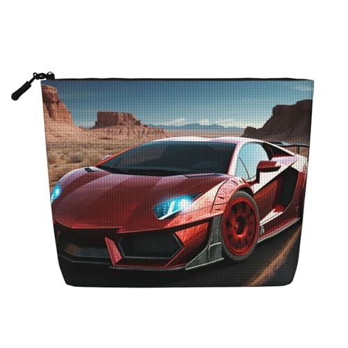 BSCKKDMN Make-up-Tasche für Damen, wasserdicht, Leinen, Reise-Kosmetiktasche, leicht, Reißverschluss, Reise-Kulturbeutel, Organizer, Make-up-Pinsel, Aufbewahrungstasche von BSCKKDMN