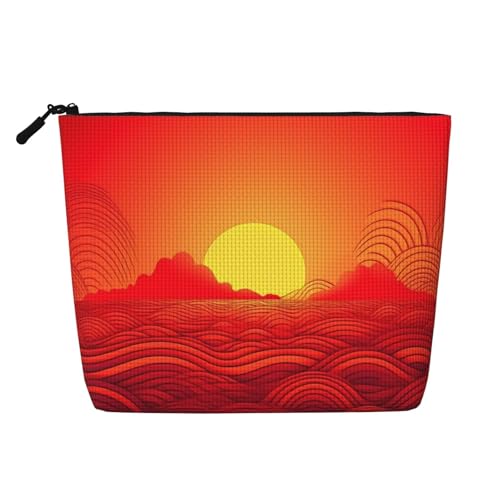 BSCKKDMN Make-up-Tasche für Damen, wasserdicht, Leinen, Reise-Kosmetiktasche, leicht, Reißverschluss, Reise-Kulturbeutel, Organizer, Make-up-Pinsel, Aufbewahrungstasche von BSCKKDMN