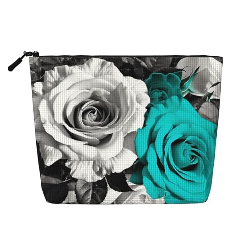 BSCKKDMN Make-up-Tasche für Damen, wasserdicht, Leinen, Reise-Kosmetiktasche, leicht, Reißverschluss, Reise-Kulturbeutel, Organizer, Make-up-Pinsel, Aufbewahrungstasche von BSCKKDMN