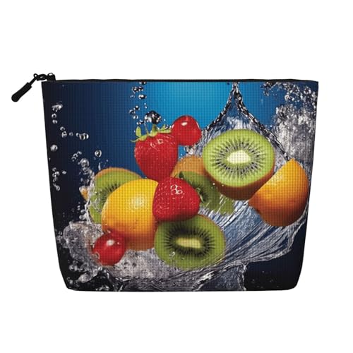 BSCKKDMN Make-up-Tasche für Damen, wasserdicht, Leinen, Reise-Kosmetiktasche, leicht, Reißverschluss, Reise-Kulturbeutel, Organizer, Make-up-Pinsel, Aufbewahrungstasche von BSCKKDMN