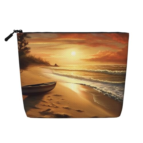 BSCKKDMN Make-up-Tasche für Damen, wasserdicht, Leinen, Reise-Kosmetiktasche, leicht, Reißverschluss, Reise-Kulturbeutel, Organizer, Make-up-Pinsel, Aufbewahrungstasche von BSCKKDMN