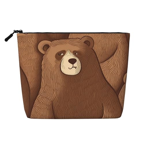 BSCKKDMN Make-up-Tasche für Damen, wasserdicht, Leinen, Reise-Kosmetiktasche, leichter Reißverschluss, Reise-Kulturbeutel, Organizer, Make-up-Pinsel, Aufbewahrungstasche von BSCKKDMN