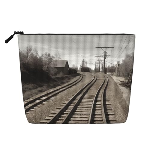 BSCKKDMN Make-up-Tasche für Damen, wasserdicht, Leinen, Reise-Kosmetiktasche, leichter Reißverschluss, Reise-Kulturbeutel, Organizer, Make-up-Pinsel, Aufbewahrungstasche von BSCKKDMN