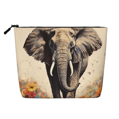 BSCKKDMN Make-up-Tasche für Damen, wasserdicht, Leinen, Reise-Kosmetiktasche, leichter Reißverschluss, Reise-Kulturbeutel, Organizer, Make-up-Pinsel, Aufbewahrungstasche von BSCKKDMN