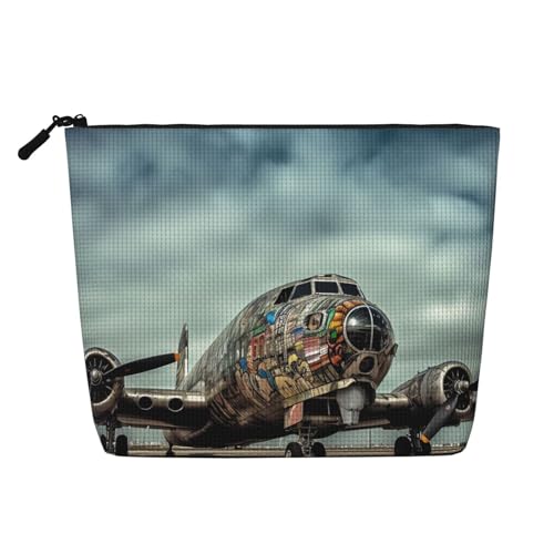 BSCKKDMN Make-up-Tasche für Damen, wasserdicht, Leinen, Reise-Kosmetiktasche, leichter Reißverschluss, Reise-Kulturbeutel, Organizer, Make-up-Pinsel, Aufbewahrungstasche von BSCKKDMN