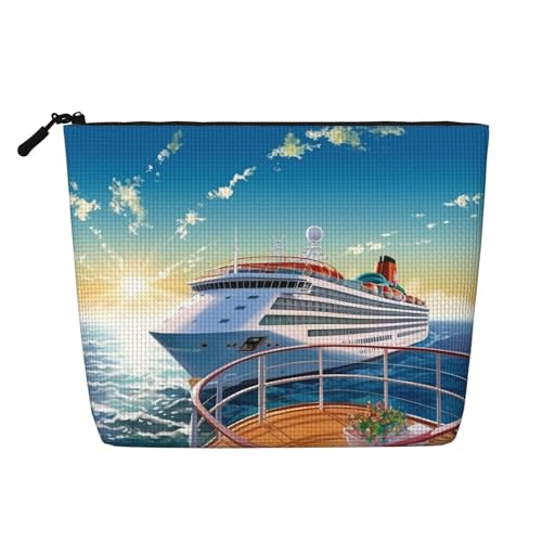 BSCKKDMN Make-up-Tasche für Damen, wasserdicht, Leinen, leicht, Reißverschluss, Reise-Kulturbeutel, Organizer, Make-up-Pinsel, Aufbewahrungstasche von BSCKKDMN