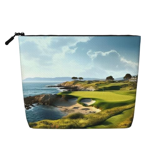 BSCKKDMN Make-up-Tasche für Damen, wasserdicht, Leinen, leicht, Reißverschluss, Reise-Kulturbeutel, Organizer, Make-up-Pinsel, Aufbewahrungstasche von BSCKKDMN