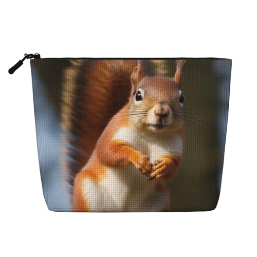 BSCKKDMN Make-up-Tasche mit Eichhörnchen-Motiv, für Damen, wasserdicht, Leinen, Reise-Kosmetiktasche, leichter Reißverschluss, Reise-Kulturbeutel, Organizer, Make-up-Pinsel, Aufbewahrungstasche BSCKKDMN Make-up-Tasche mit Eichhörnchen-Motiv, für Damen, wasserdicht, Leinen, Reise-Kosmetiktasche, leichter Reißverschluss, Reise-Kulturbeutel, Organizer, Make-up-Pinsel, Aufbewahrungstasche von BSCKKDMN