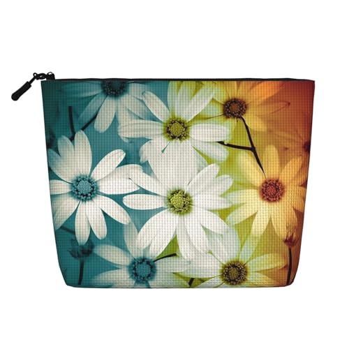 BSCKKDMN Make-up-Tasche mit Gänseblümchen in verschiedenen Funktionen, gerahmt, wasserdicht, Leinen, Reise-Kosmetiktasche, leichter Reißverschluss, Reise-Kulturbeutel, Organizer, Make-up-Pinsel BSCKKDMN Make-up-Tasche mit Gänseblümchen in verschiedenen Funktionen, gerahmt, wasserdicht, Leinen, Reise-Kosmetiktasche, leichter Reißverschluss, Reise-Kulturbeutel, Organizer, Make-up-Pinsel von BSCKKDMN