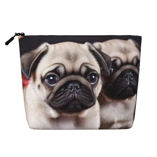 BSCKKDMN Make-up-Tasche mit Mops-Motiv für Frauen, wasserdicht, Leinen, Reise-Kosmetiktasche, leichter Reißverschluss, Reise-Kulturbeutel, Organizer, Make-up-Pinsel, Aufbewahrungstasche BSCKKDMN Make-up-Tasche mit Mops-Motiv für Frauen, wasserdicht, Leinen, Reise-Kosmetiktasche, leichter Reißverschluss, Reise-Kulturbeutel, Organizer, Make-up-Pinsel, Aufbewahrungstasche von BSCKKDMN