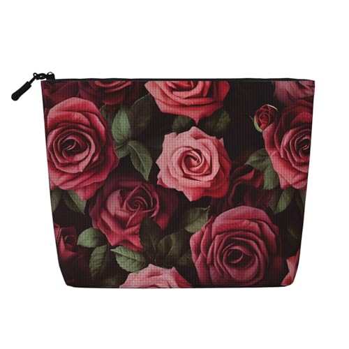 BSCKKDMN Make-up-Tasche mit Rosen-Hintergrund, wasserdicht, Leinen, Reise-Kosmetiktasche, leichter Reißverschluss, Reise-Kulturbeutel, Organizer, Make-up-Pinsel, Aufbewahrungstasche BSCKKDMN Make-up-Tasche mit Rosen-Hintergrund, wasserdicht, Leinen, Reise-Kosmetiktasche, leichter Reißverschluss, Reise-Kulturbeutel, Organizer, Make-up-Pinsel, Aufbewahrungstasche von BSCKKDMN
