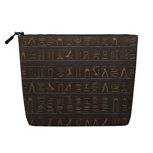 BSCKKDMN Make-up-Tasche mit antikem ägyptischem Hieroglyphe für Damen, wasserdicht, Leinen, Reise-Kosmetiktasche, leichter Reißverschluss, Reise-Kulturbeutel, Organizer, Make-up-Pinsel BSCKKDMN Make-up-Tasche mit antikem ägyptischem Hieroglyphe für Damen, wasserdicht, Leinen, Reise-Kosmetiktasche, leichter Reißverschluss, Reise-Kulturbeutel, Organizer, Make-up-Pinsel von BSCKKDMN