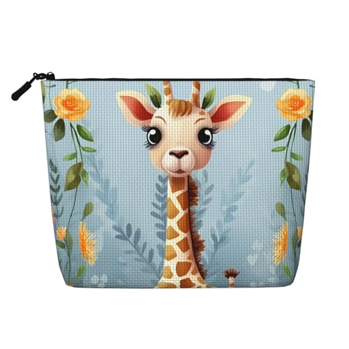 BSCKKDMN Make-up-Tasche mit niedlichem Giraffen-Blumenmuster, wasserdicht, Leinen, Reise-Kosmetiktasche, leichter Reißverschluss, Reise-Kulturbeutel, Organizer, Make-up-Pinsel, Aufbewahrungstasche BSCKKDMN Make-up-Tasche mit niedlichem Giraffen-Blumenmuster, wasserdicht, Leinen, Reise-Kosmetiktasche, leichter Reißverschluss, Reise-Kulturbeutel, Organizer, Make-up-Pinsel, Aufbewahrungstasche von BSCKKDMN