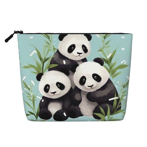 BSCKKDMN Make-up-Tasche mit niedlichem Pandas-Design, wasserdicht, Leinen, Reise-Kosmetiktasche, leichter Reißverschluss, Reise-Kulturbeutel, Organizer, Make-up-Pinsel, Aufbewahrungstasche BSCKKDMN Make-up-Tasche mit niedlichem Pandas-Design, wasserdicht, Leinen, Reise-Kosmetiktasche, leichter Reißverschluss, Reise-Kulturbeutel, Organizer, Make-up-Pinsel, Aufbewahrungstasche von BSCKKDMN
