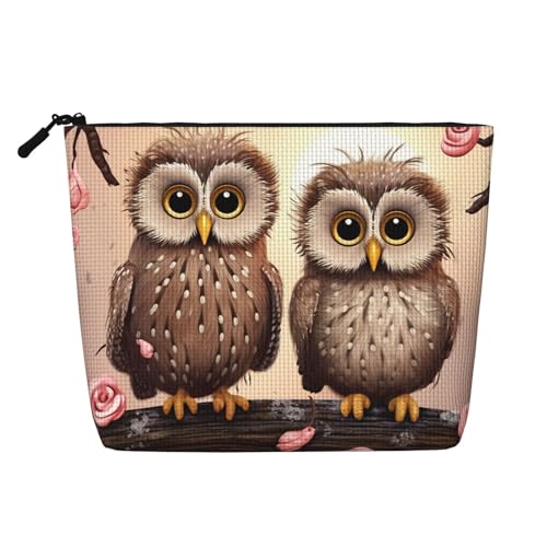 BSCKKDMN Make-up-Tasche mit niedlichen Eulen, wasserdicht, Leinen, Reise-Kosmetiktasche, leichter Reißverschluss, Reise-Kulturbeutel, Organizer, Make-up-Pinsel, Aufbewahrungstasche BSCKKDMN Make-up-Tasche mit niedlichen Eulen, wasserdicht, Leinen, Reise-Kosmetiktasche, leichter Reißverschluss, Reise-Kulturbeutel, Organizer, Make-up-Pinsel, Aufbewahrungstasche von BSCKKDMN