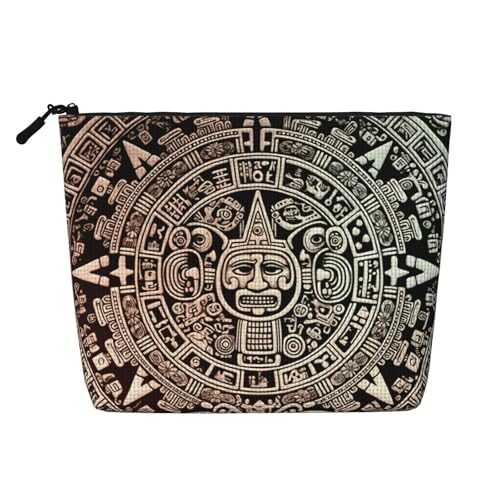 BSCKKDMN Maya-Kalender-Make-up-Tasche für Damen, wasserdicht, Leinen, Reise-Kosmetiktasche, leichter Reißverschluss, Reise-Kulturbeutel, Organizer, Make-up-Pinsel, Aufbewahrungstasche BSCKKDMN Maya-Kalender-Make-up-Tasche für Damen, wasserdicht, Leinen, Reise-Kosmetiktasche, leichter Reißverschluss, Reise-Kulturbeutel, Organizer, Make-up-Pinsel, Aufbewahrungstasche von BSCKKDMN