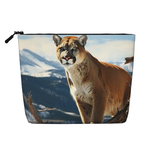 BSCKKDMN Panther Mountain Lion Make-up-Tasche für Damen, wasserdicht, Leinen, Reise-Kosmetiktasche, leichter Reißverschluss, Reise-Kulturbeutel, Organizer, Make-up-Pinsel, Aufbewahrungstasche BSCKKDMN Panther Mountain Lion Make-up-Tasche für Damen, wasserdicht, Leinen, Reise-Kosmetiktasche, leichter Reißverschluss, Reise-Kulturbeutel, Organizer, Make-up-Pinsel, Aufbewahrungstasche von BSCKKDMN