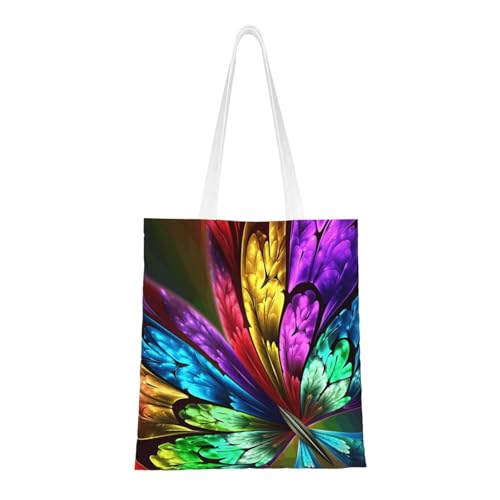 BSCKKDMN Strand-Golfplatz-Tragetasche für Damen, Segeltuch-Schultertasche mit Taschen, Einkaufstasche, niedliche, wiederverwendbare Einkaufstasche, Regenbogen/Schmetterling, Einheitsgröße BSCKKDMN Strand-Golfplatz-Tragetasche für Damen, Segeltuch-Schultertasche mit Taschen, Einkaufstasche, niedliche, wiederverwendbare Einkaufstasche, Regenbogen/Schmetterling, Einheitsgröße von BSCKKDMN