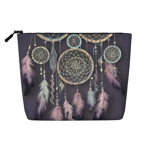 BSCKKDMN Traumfänger-Make-up-Tasche für Damen, wasserdicht, Leinen, Reise-Kosmetiktasche, leichter Reißverschluss, Reise-Kulturbeutel, Organizer, Make-up-Pinsel, Aufbewahrungstasche BSCKKDMN Traumfänger-Make-up-Tasche für Damen, wasserdicht, Leinen, Reise-Kosmetiktasche, leichter Reißverschluss, Reise-Kulturbeutel, Organizer, Make-up-Pinsel, Aufbewahrungstasche von BSCKKDMN