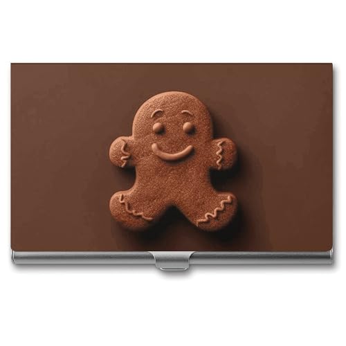 BSCKKDMN Visitenkartenetui, schmal, tragbar, Metall, Lebkuchenkopf, Tasche, Namenskartenhalter, Geldbörse für Männer und Frauen, Büro, Reisen von BSCKKDMN