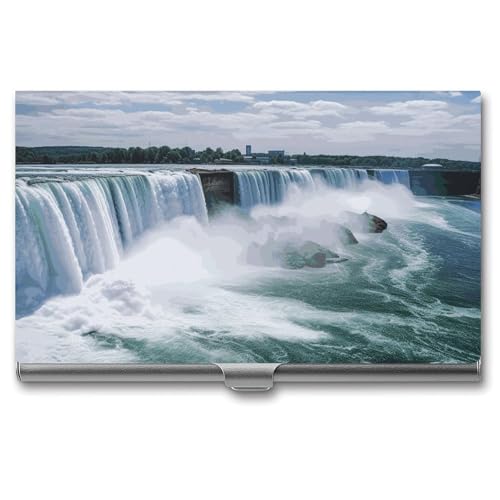 BSCKKDMN Visitenkartenetui, schmal, tragbar, Metall, Niagarafälle, Tasche, Namenskartenhalter, Brieftasche für Männer und Frauen, Büro, Reisen BSCKKDMN Visitenkartenetui, schmal, tragbar, Metall, Niagarafälle, Tasche, Namenskartenhalter, Brieftasche für Männer und Frauen, Büro, Reisen von BSCKKDMN