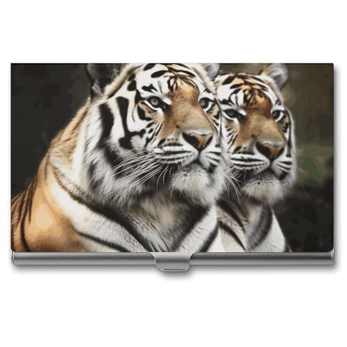BSCKKDMN Visitenkartenetui Slim Portable Metall Visitenkartenetui Majestic Tiger Pocket Namenskartenhalter Brieftasche für Männer Frauen Büro Reisen von BSCKKDMN