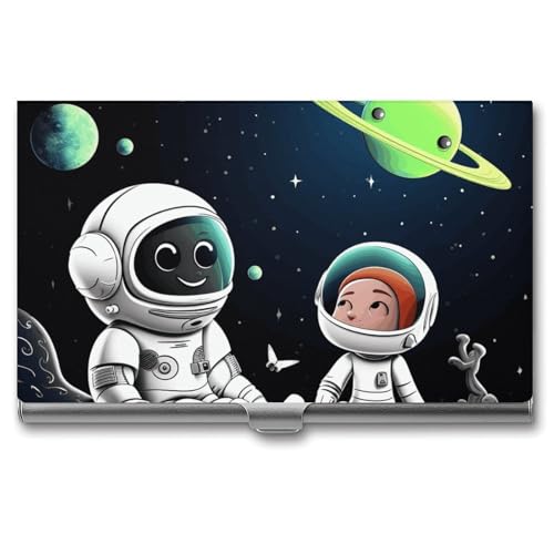 BSCKKDMN Visitenkartenhalter, schlank, tragbar, Metall, Visitenkartenetui, Astronauten- und Alientasche, Namenskartenhalter, Geldbörse für Männer und Frauen, Büro, Reisen BSCKKDMN Visitenkartenhalter, schlank, tragbar, Metall, Visitenkartenetui, Astronauten- und Alientasche, Namenskartenhalter, Geldbörse für Männer und Frauen, Büro, Reisen von BSCKKDMN
