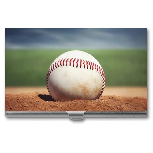 BSCKKDMN Visitenkartenhalter, schlank, tragbar, Metall, Visitenkartenetui, Baseballtasche, Namenskartenhalter, Geldbörse für Männer und Frauen, Büro, Reisen von BSCKKDMN